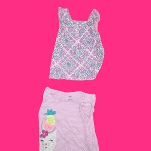 Multicolor pink designed 2pc shirt
